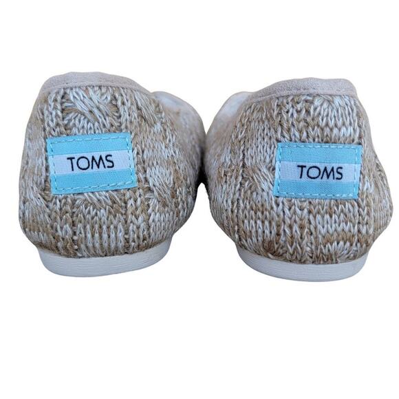 TOMS Ortholite Sahara Chunky Cable Knit Faux Fur Shoes Womens 9W Flexible Unique - Picture 7 of 10